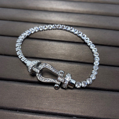 [Glow Jewelry]FORCE  LARGE HORSESHOE FULL DIAMOND TENNIS BRACELET