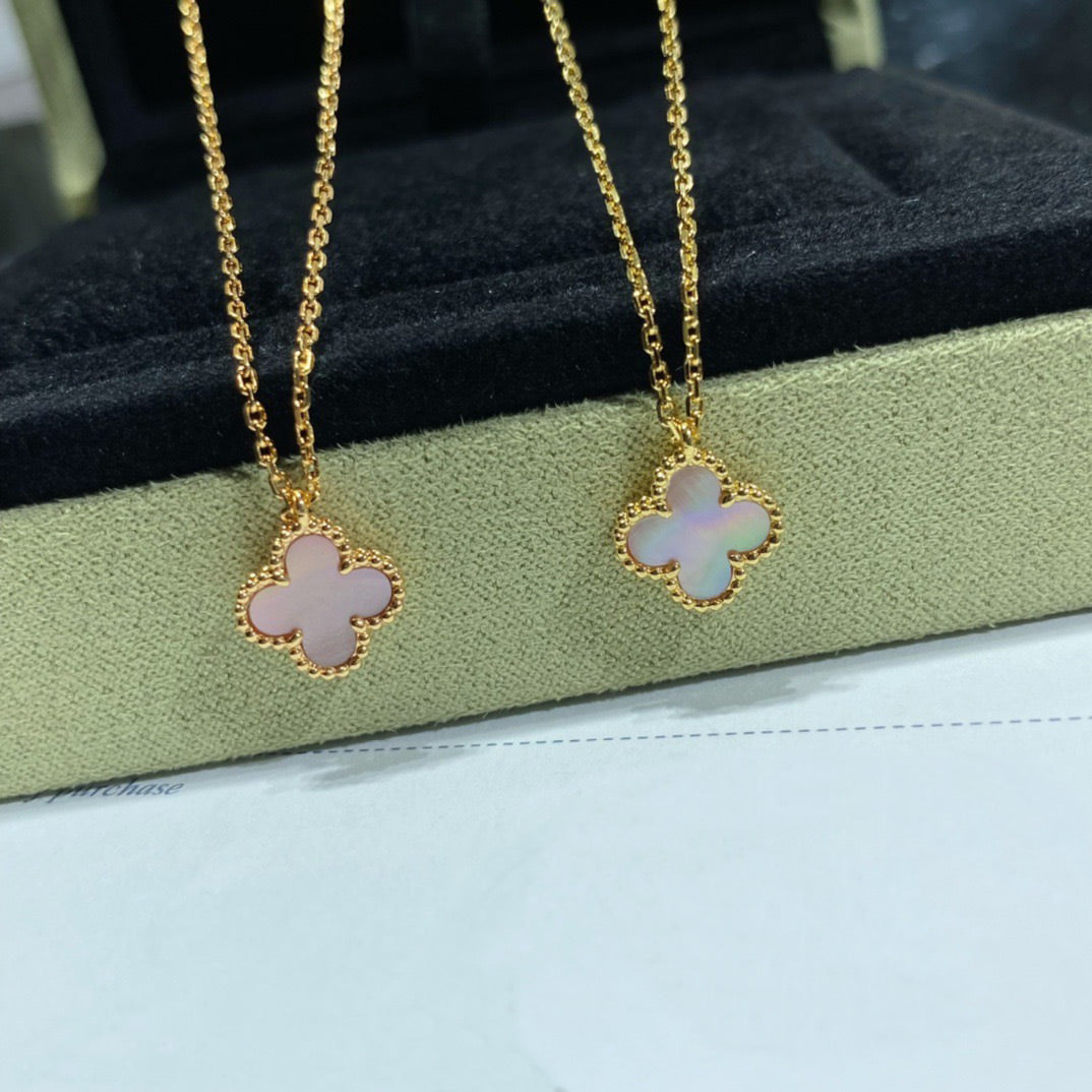 ¡®Glow Jewelry¡¯CLOVER 15MM PINK MOTHER-OF-PEARL SINGLE FLOWER NECKLACE