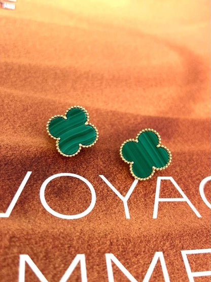 [Glow Jewelry] CLOVER LARGE (20mm) 1 MOTIV GRÜNLICHE PERLMUTT-OHRSTECKER