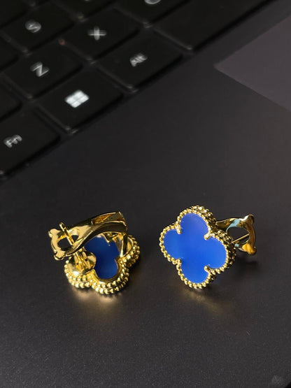 [Glow Jewelry] KLEEBALL GROSS (20mm) 1 MOTIV BLAUE PERLMUTT-OHRSTECKER