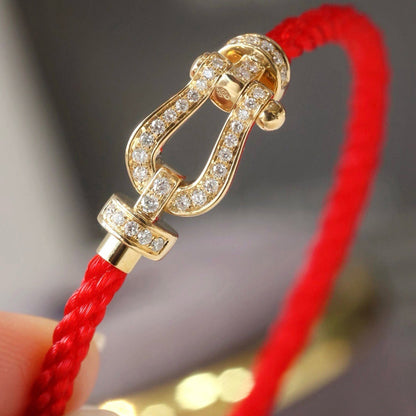 [Glow Jewelry]FORCE LARGE HORSESHOE FULL DIAMOND BRACELET SILVER