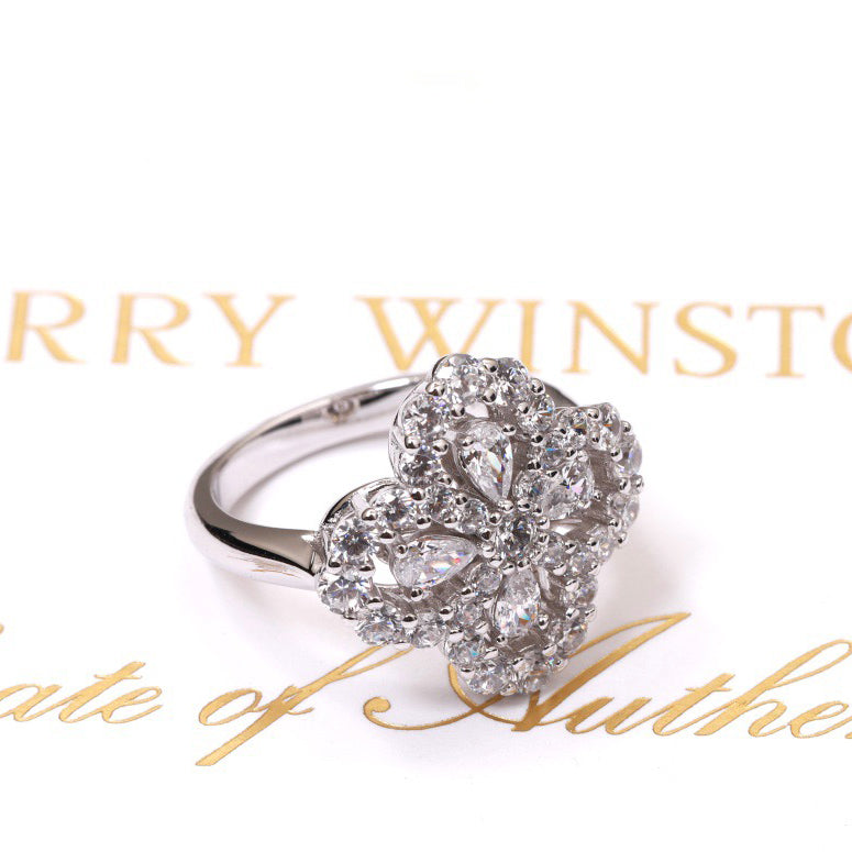 Glow Jewelry – LOOP RING FULL MOTIF DIAMOND 16MM SILBER
