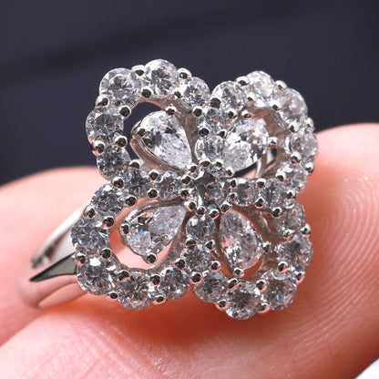 Glow Jewelry – LOOP RING FULL MOTIF DIAMOND 16MM SILBER