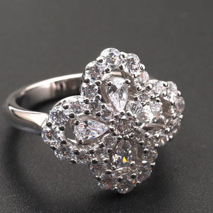 Glow Jewelry – LOOP RING FULL MOTIF DIAMOND 16MM SILBER