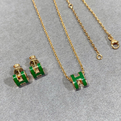¡®Glow Jewelry¡¯POP H GREEN NECKLACE SILVER AND GOLD