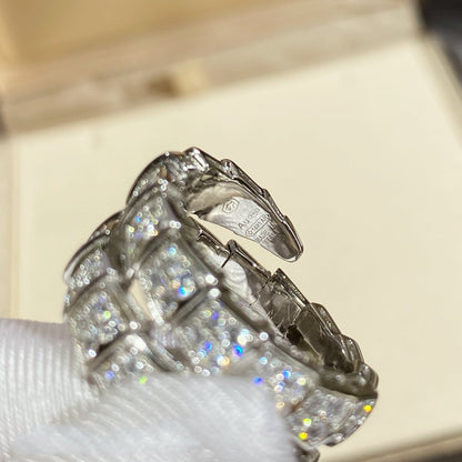 [Glow Jewelry]SERPENTI DOUBLE RING SILVER DIAMOND PAVED