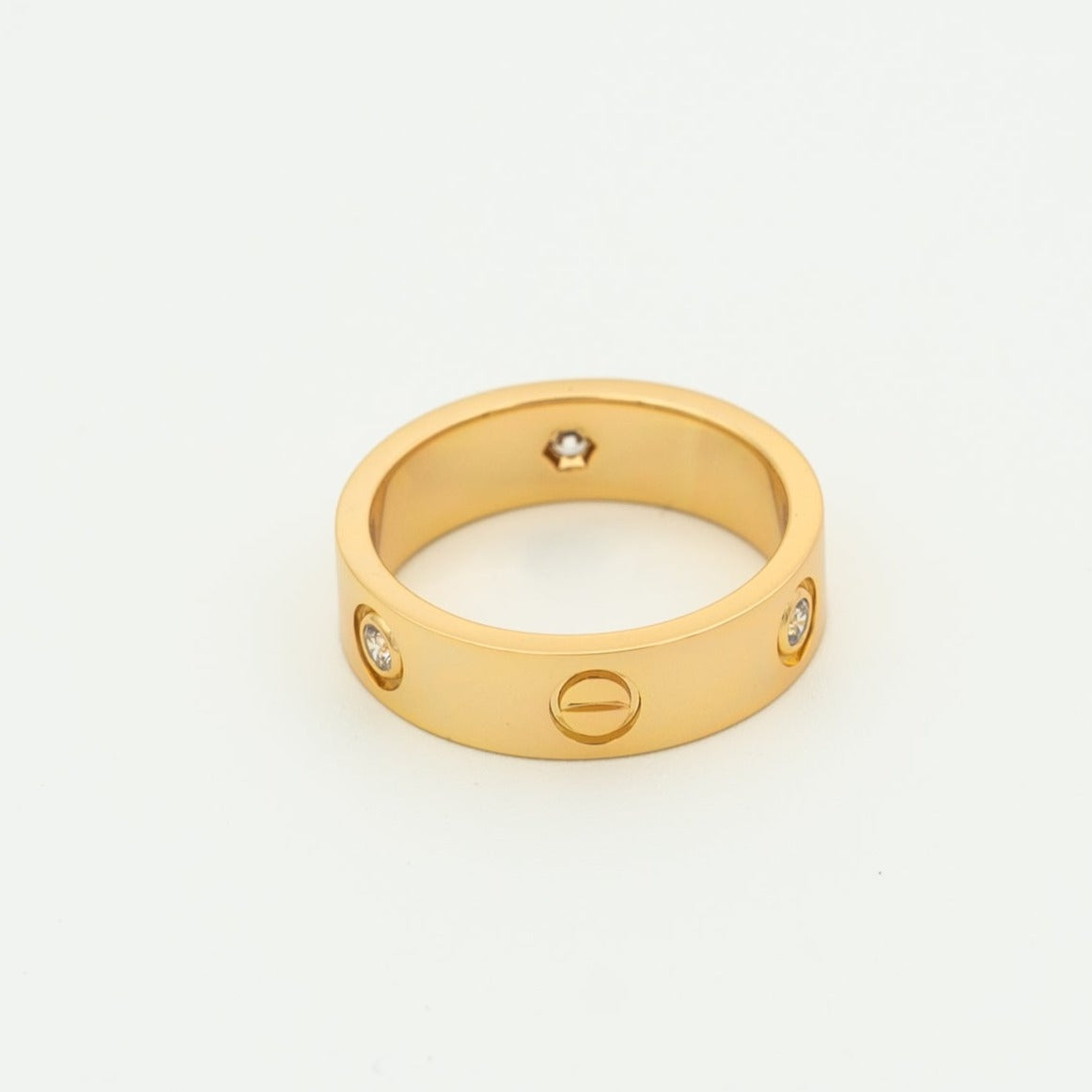 [Glow Jewelry]LOVE RING 5.5MM 3 DIAMONDS PINK GOLD