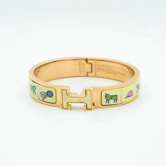 [Glow Jewelry]H PINK GOLD BRACELET CREAM CERAMIC