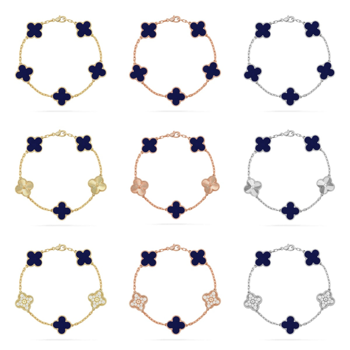 [Glow Jewelry]New CLOVER 5 MOTIF LAPIS LAZULI BRACELET COLLECTION