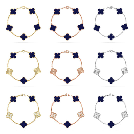 [Glow Jewelry]New CLOVER 5 MOTIF LAPIS LAZULI BRACELET COLLECTION
