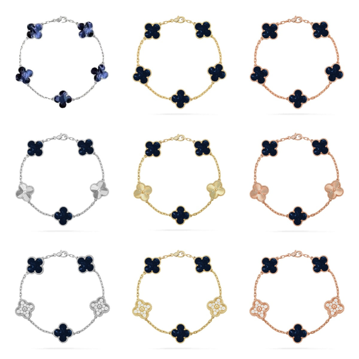 [Glow Jewelry]New CLOVER 5 MOTIF PIETERSITE BRACELET COLLECTION