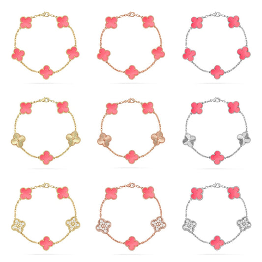 [Glow Jewelry]New  CLOVER 5 MOTIFS  PINK MOP BRACELET COLLECTION