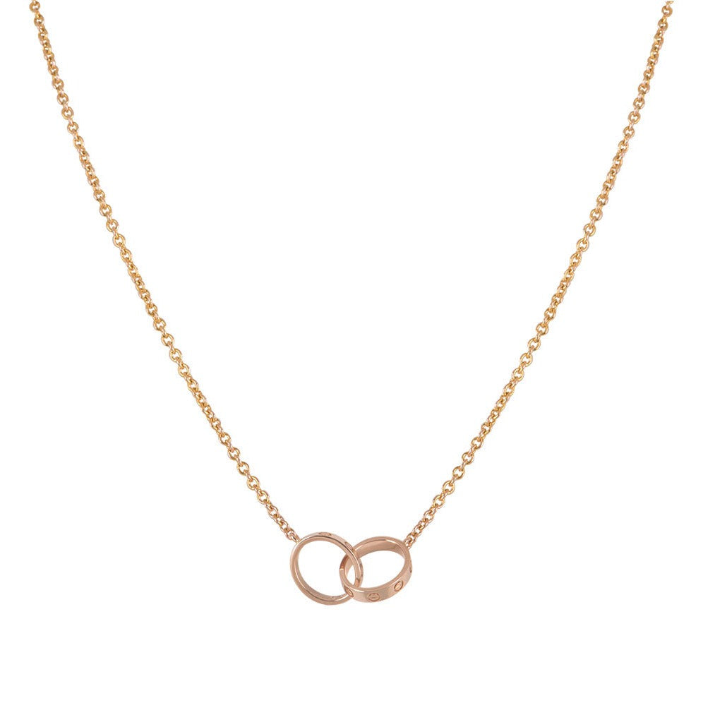 [Glow Jewelry]LOVE NECKLACE DOUBLE RING PINK GOLD