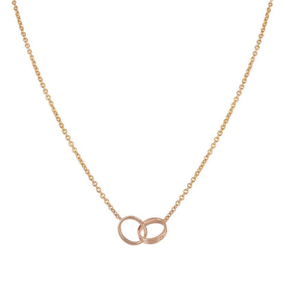 [Glow Jewelry]LOVE NECKLACE DOUBLE RING PINK GOLD