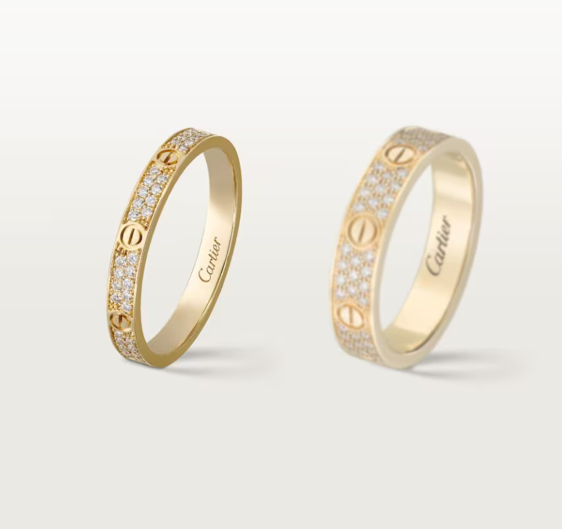 [Glow Jewelry]LOVE RING 2.6mm-wide full-diamond ring Gold