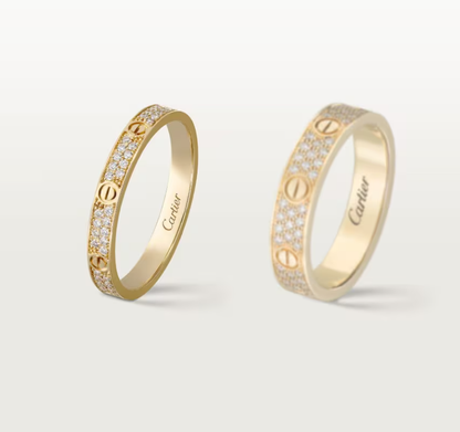 [Glow Jewelry]LOVE RING 2.6mm-wide full-diamond ring Gold