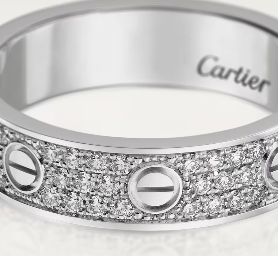 [Glow Jewelry]LOVE RING 4mm-wide full-diamond ring silver