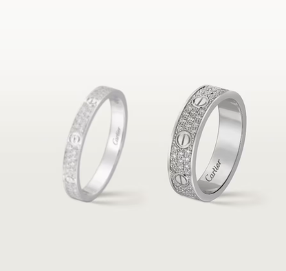 [Glow Jewelry]LOVE RING 4mm-wide full-diamond ring silver