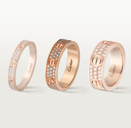 [Glow Jewelry]LOVE RING 4mm-wide full-diamond ring Rose Gold