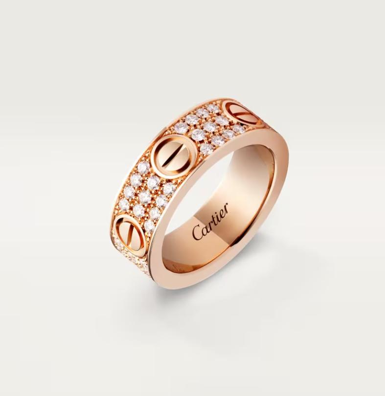 [Glow Jewelry]LOVE RING 6.5mm-wide full-diamond ring Rose Gold