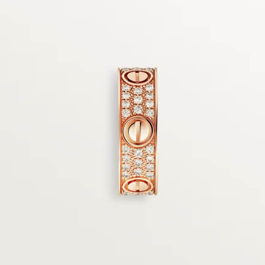 [Glow Jewelry]LOVE RING 6.5mm-wide full-diamond ring Rose Gold