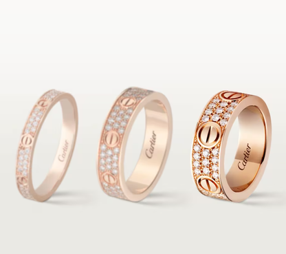 [Glow Jewelry]LOVE RING 6.5mm-wide full-diamond ring Rose Gold