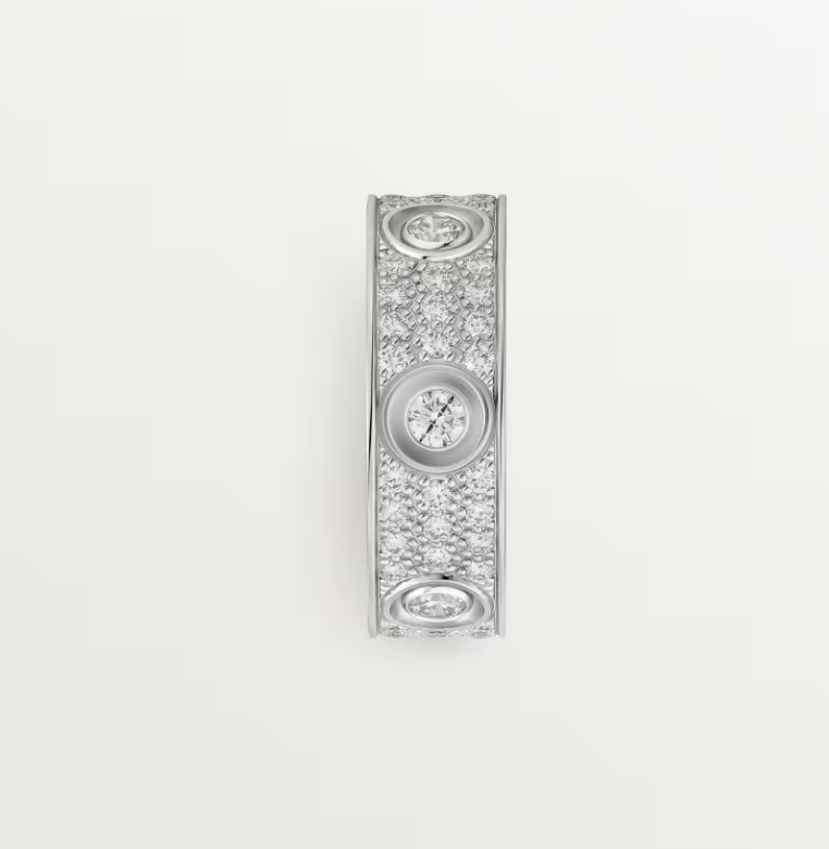 [Glow Jewelry]LOVE RING 6.5MM Full Diamond, 6 Major Diamonds Silver