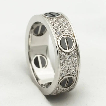 ¡®Glow Jewelry¡¯LOVE RING 5.5MM DIAMONDS PAVED CERAMIC