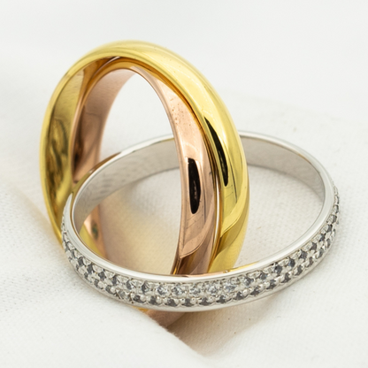 ¡®Glow Jewelry¡¯ TRINITY RING GOLD ROSÉGOLD SILBER DIAMANTEN
