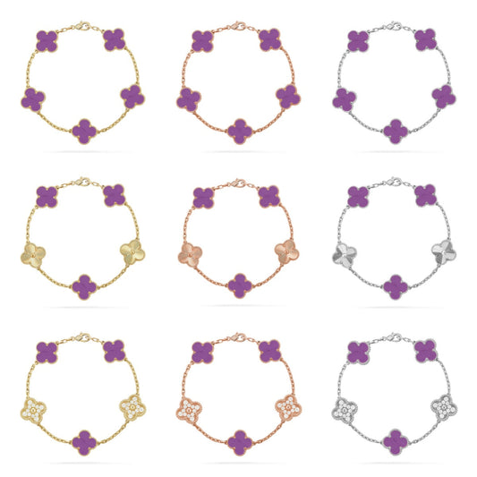 [Glow Jewelry]New  CLOVER 5 MOTIF VIOLET BRACELET COLLECTION