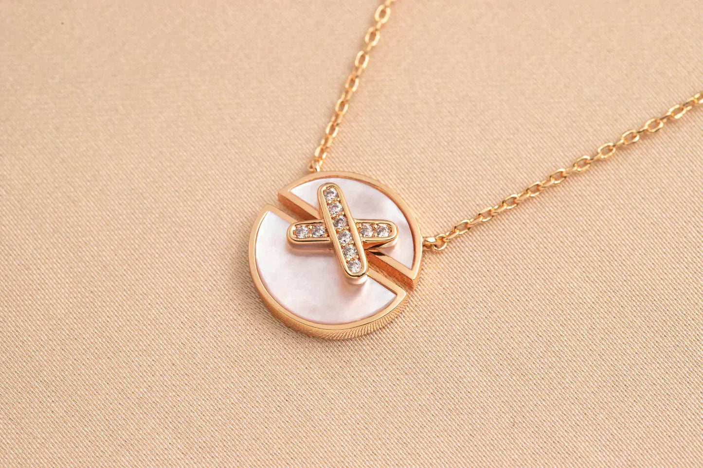 [Glow Jewelry]JEUX DE ROSE GOLD DIAMOND NECKLACE