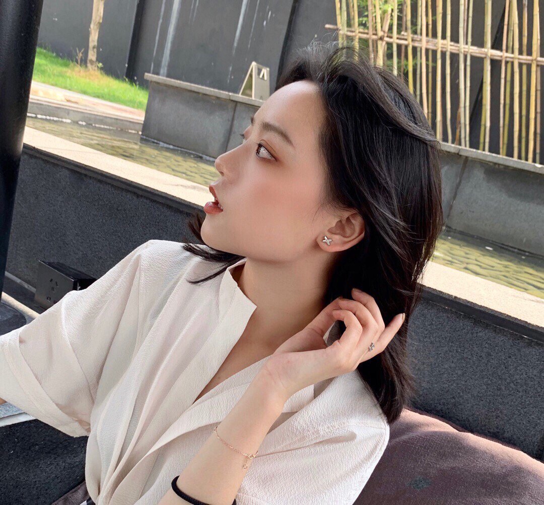 [Glow Jewelry]JEUX DE WHITE MOP ROSE GOLD DIAMOND EARRINGS