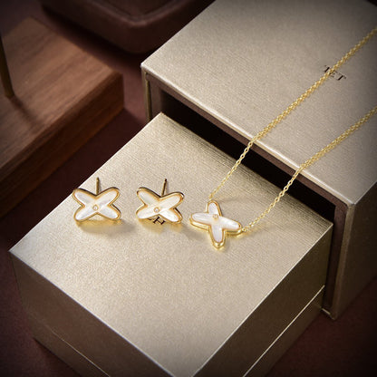 ¡®Glow Jewelry¡¯JEUX DE WHITE MOP GOLD DIAMOND EARRINGS