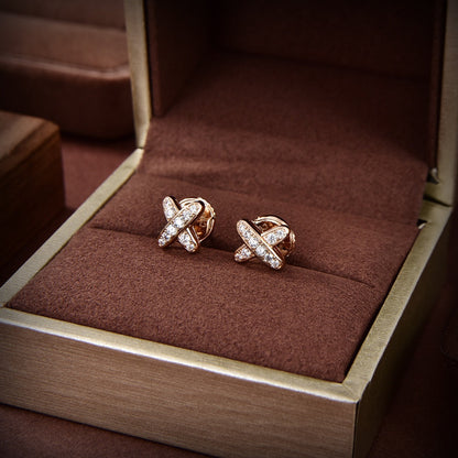 [Glow Jewelry]JEUX DE GOLD DIAMOND EARRINGS