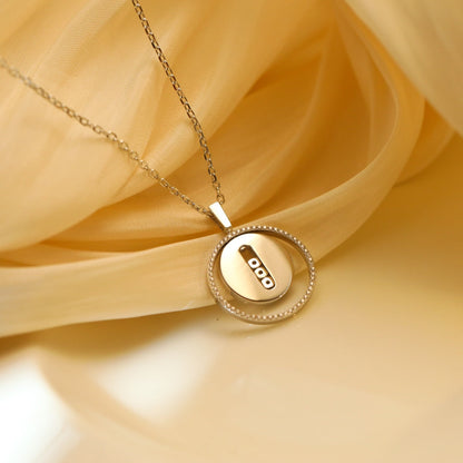[Glow Jewelry]LUCKY MOVE MM SILVER DIAMOND NECKLACE