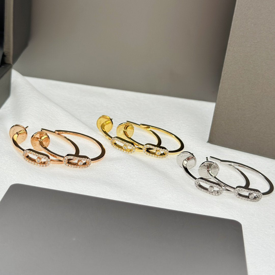 [Glow Jewelry]CREOLES MOVE UNO PM DIAMOND EARRINGS