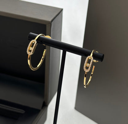 [Glow Jewelry]CREOLES MOVE UNO PM DIAMOND EARRINGS