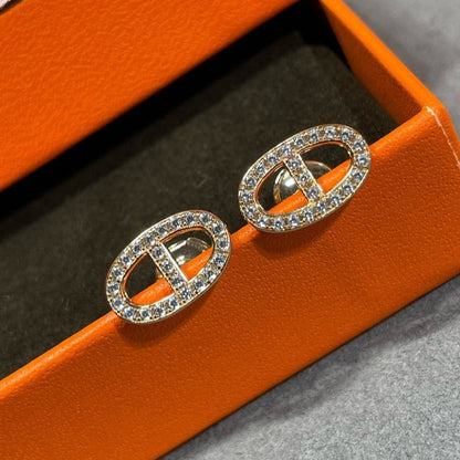 ¡®Glow Jewelry¡¯HM FULL DIAMOND PIG NOSE STUD EARRINGS