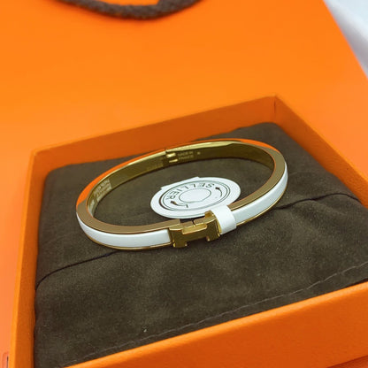 ¡®Glow Jewelry¡¯CLASSIC HM CLIC WHITE 8MM ENAMEL BRACELET