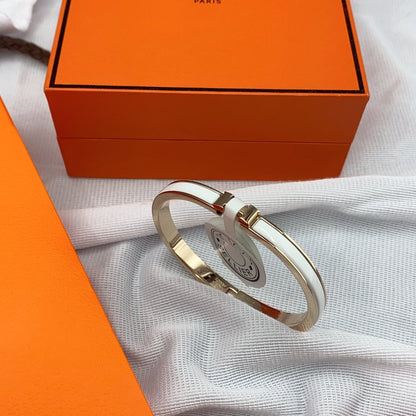 [Glow Jewelry]CLASSIC HM CLIC WHITE 8MM ENAMEL BRACELET