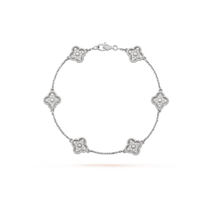 ¡®Glow Jewelry¡¯CLOVER 6 MOTIF SILVER DIAMOND BRACELET