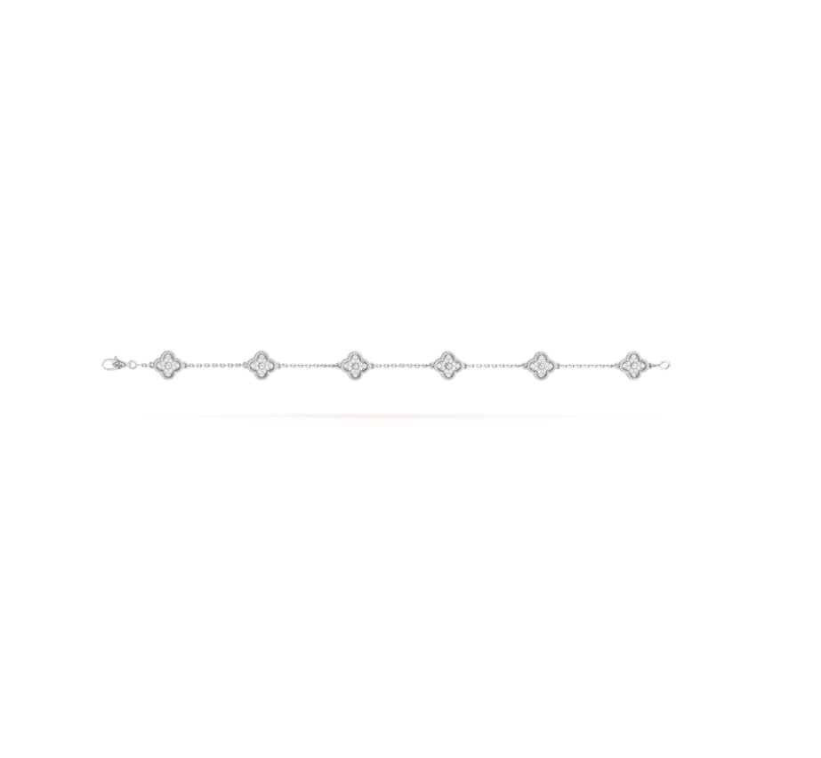 ¡®Glow Jewelry¡¯CLOVER 6 MOTIF SILVER DIAMOND BRACELET