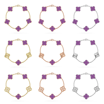[Glow Jewelry] CLOVER 5 MOTIF VIOLET BRACELET COLLECTION