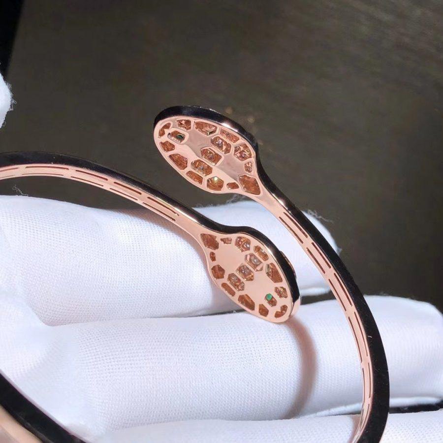 [Glow Jewelry]SERPENTI BRACELET PINK GOLD MALACHITE DIAMOND DOUBLE SNAKE