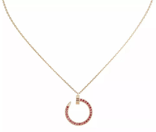 ¡®Glow Jewelry¡¯JUSTE NECKLACE GOLD RED DIAMONDS