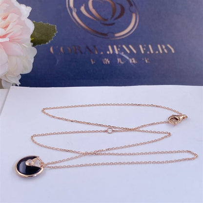 ¡®Glow Jewelry¡¯AMULETTE ROSE GOLD ONYX NECKLACE