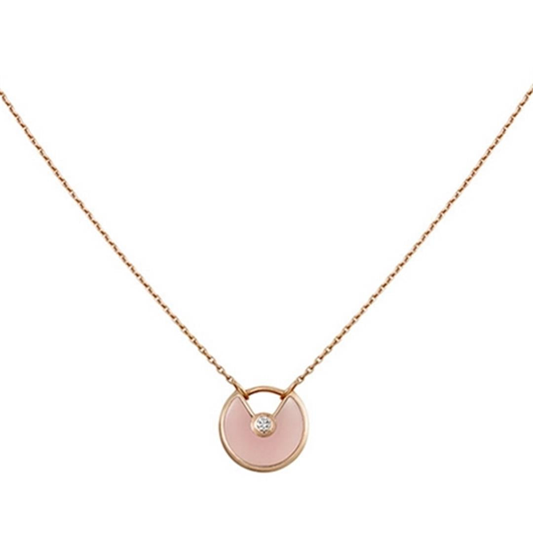 [Glow Jewelry]AMULETTE ROSE GOLD PINK MOP NECKLACE