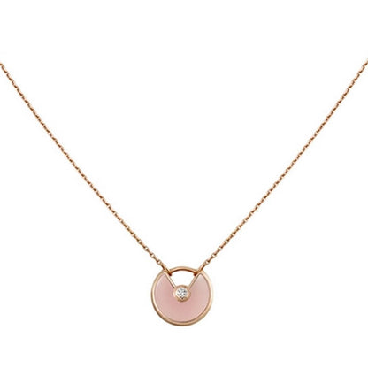 [Glow Jewelry]AMULETTE ROSE GOLD PINK MOP NECKLACE