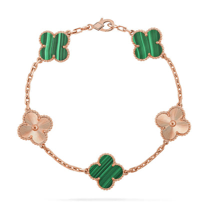 [Glow Jewelry]New  CLOVER 5 MOTIF MALACHITE BRACELET COLLECTION