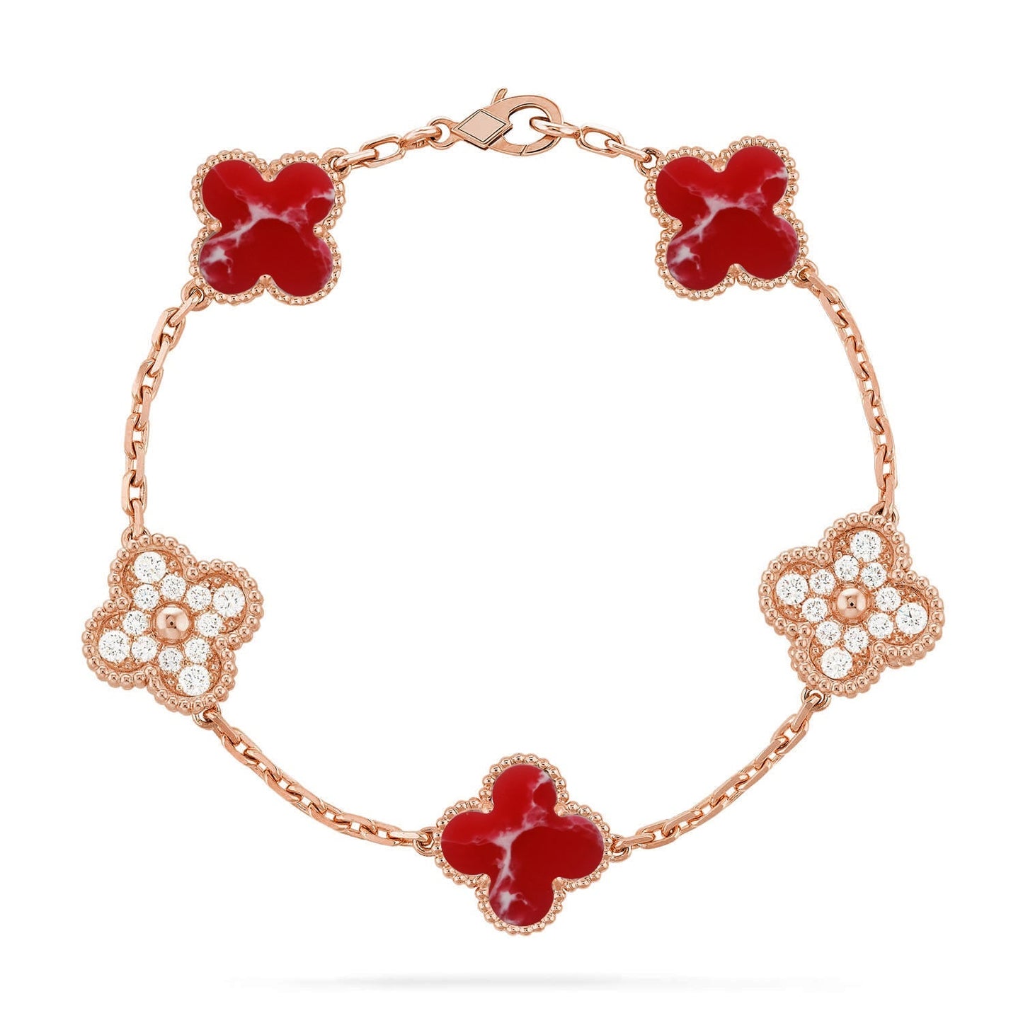 [Glow Jewelry]New CLOVER 5 MOTIF RED PATTERN BRACELET COLLECTION